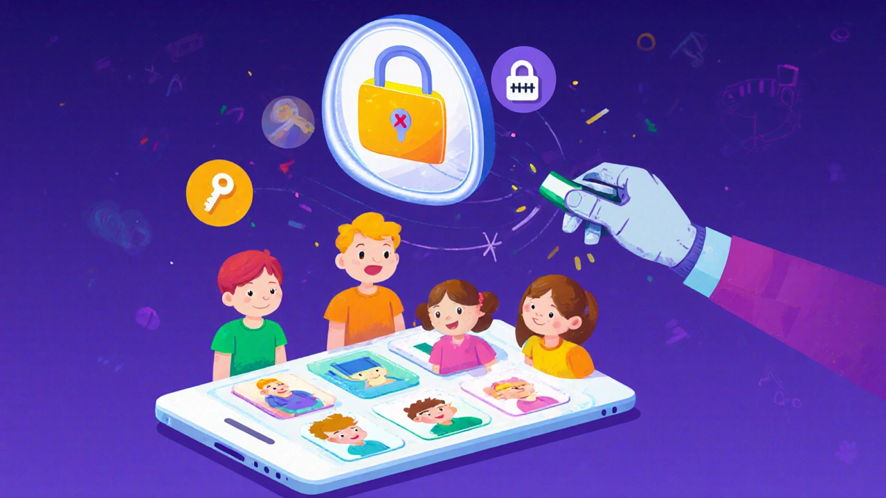 Aile üyeleri kendi profilleriyle birlikte, bir cihaz güvenli şekilde kaldırılıyor.