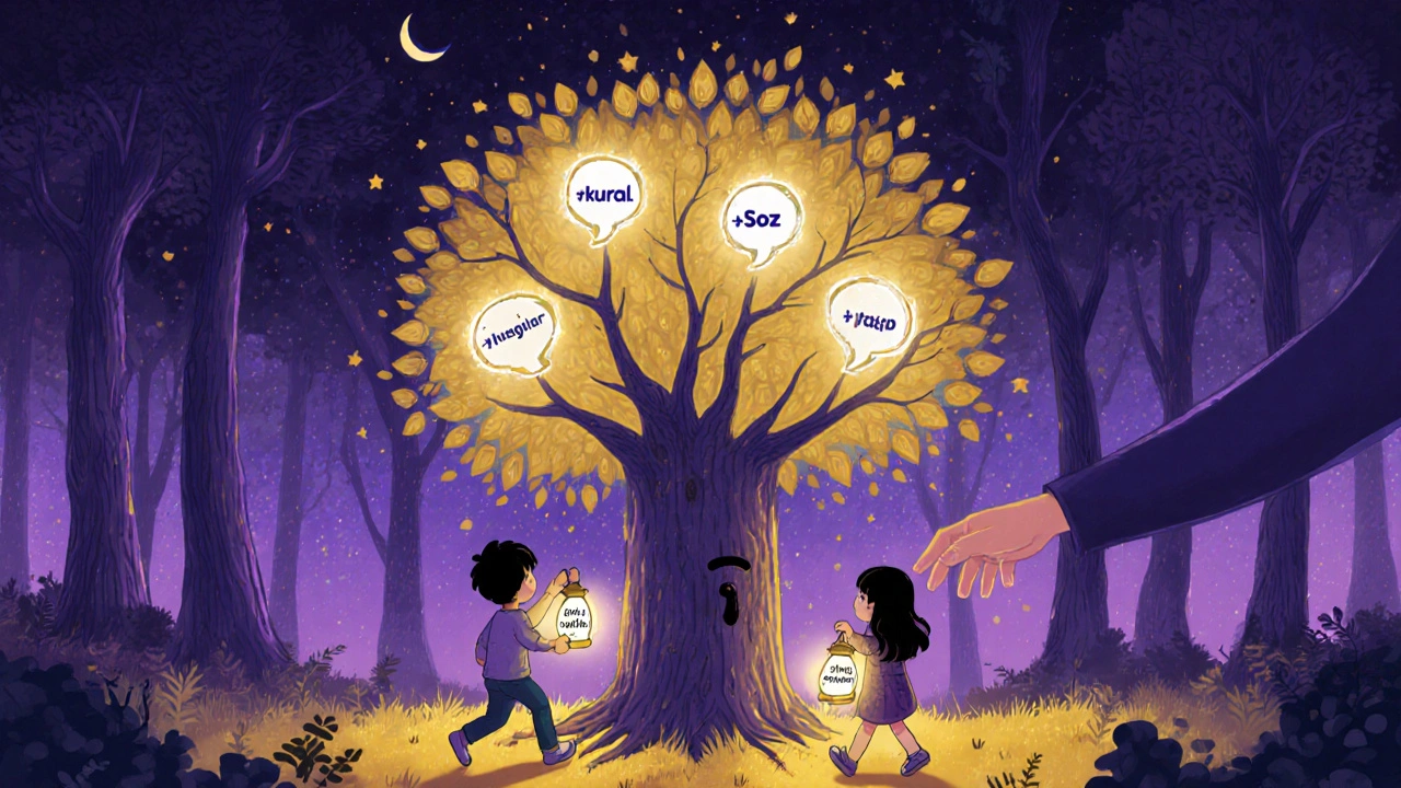 Bir chatbot ağacı, insanlarla birlikte çalışmayı sembolize ediyor.