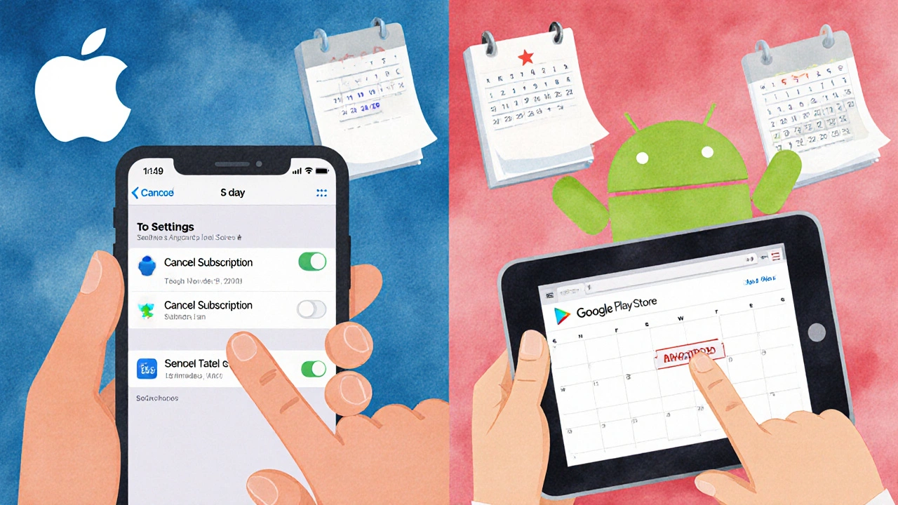 Bir ebeveyn iPhone&#039;da, diğer ebeveyn Android&#039;de Disney+ aboneliğini iptal ediyor.