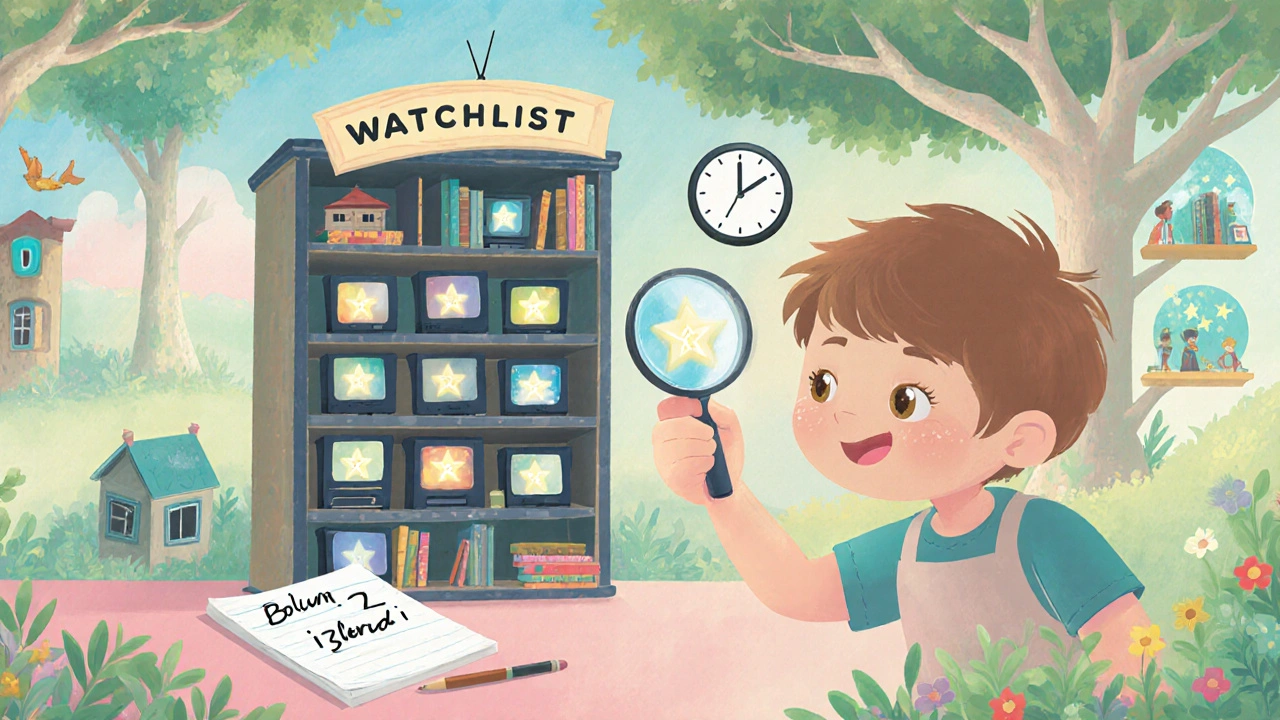 Çocuk, sadece üç parlak televizyon simgesiyle dikkatini odaklayan büyülenmiş bir izleme rafını inceliyor.