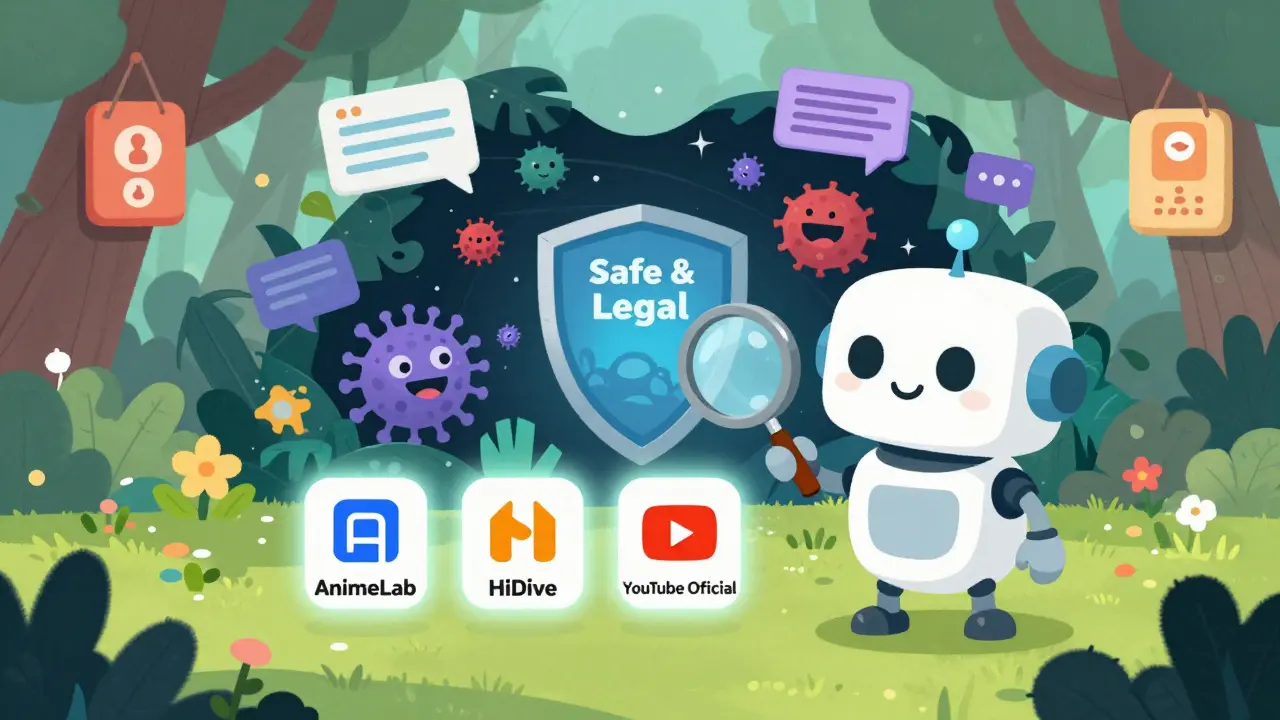 Dostça bir robot, güvenli anime sitelerini gösterirken, tehlikeli reklamlı siteleri engelliyor.