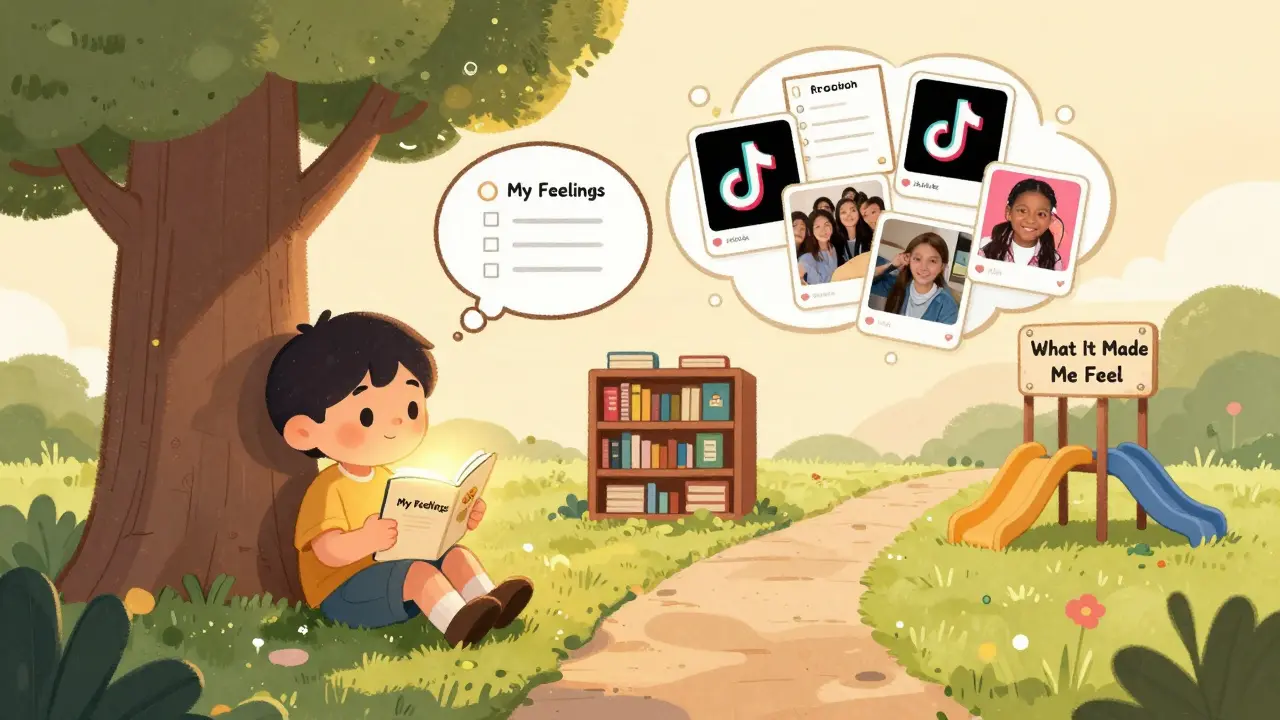 Bir çocuk kendi duygularını yazarken, etrafında eleştirmenlerin ve sosyal medyanın fikirleri uçuşuyor.