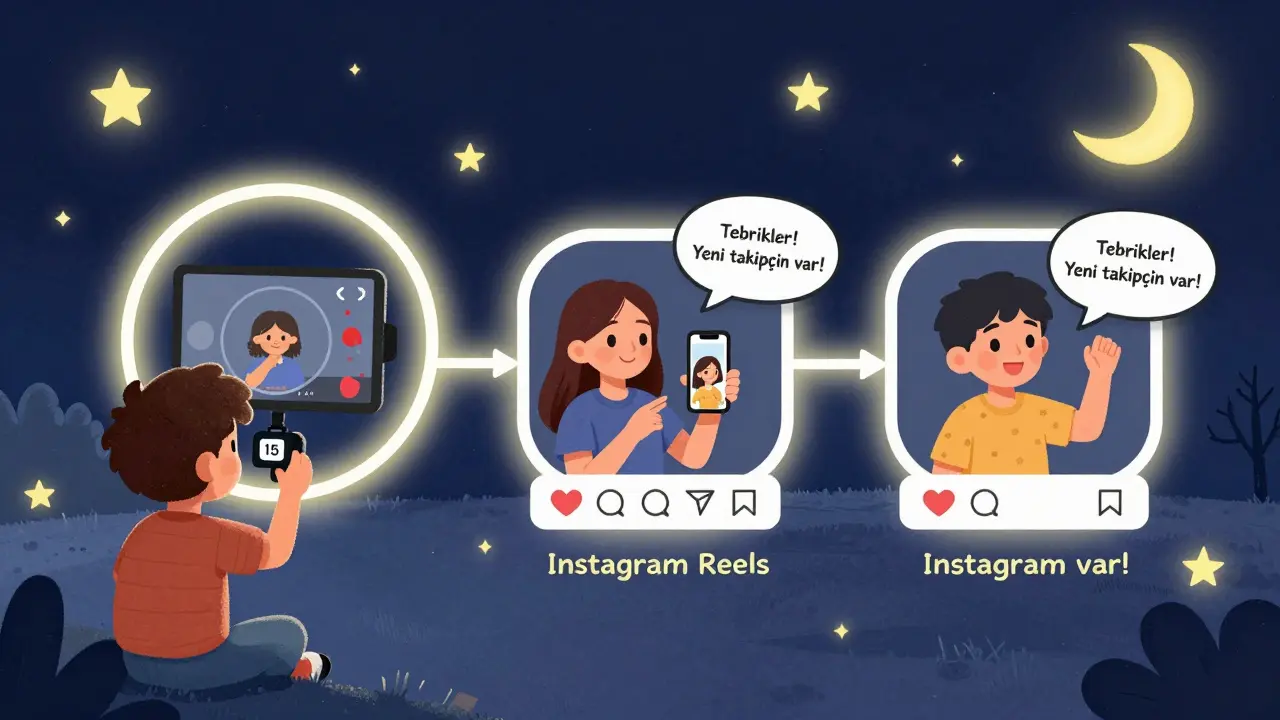 Canlı yayın sonrası kısa video paylaşımı, diğer platformlara aktarımı ve yeni takipçi bildirimi gösteriliyor.