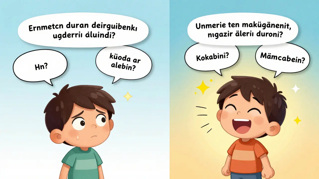 Çocuk, kalitesiz altyazılı ve kaliteli Türkçe dublajlı animasyonların karşılaştırmasını görüyor.