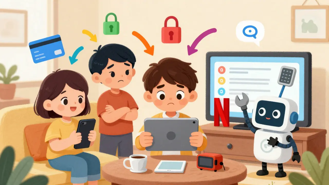 Aile bireyleri birden fazla cihazda oturum açmaya çalışıyor, bir robot oturumları kapatıyor.