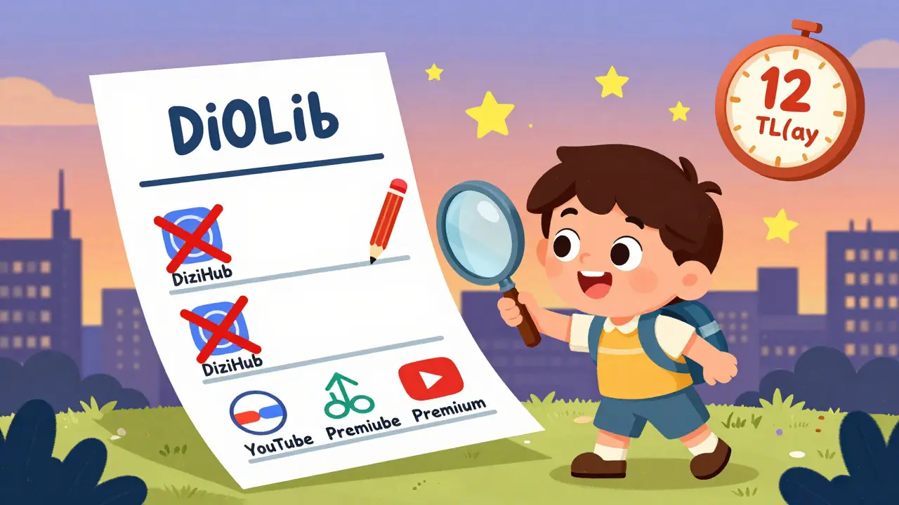 Bir çocuk, akış hizmetlerini daha ucuz alternatiflerle değiştiriyor, fiyatları gösteren bir fatura üzerinde.